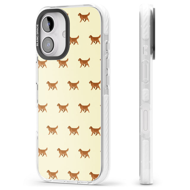 iPhone 16 Pro Max Golden Retriever Dog Pattern Black Impact Phone Case