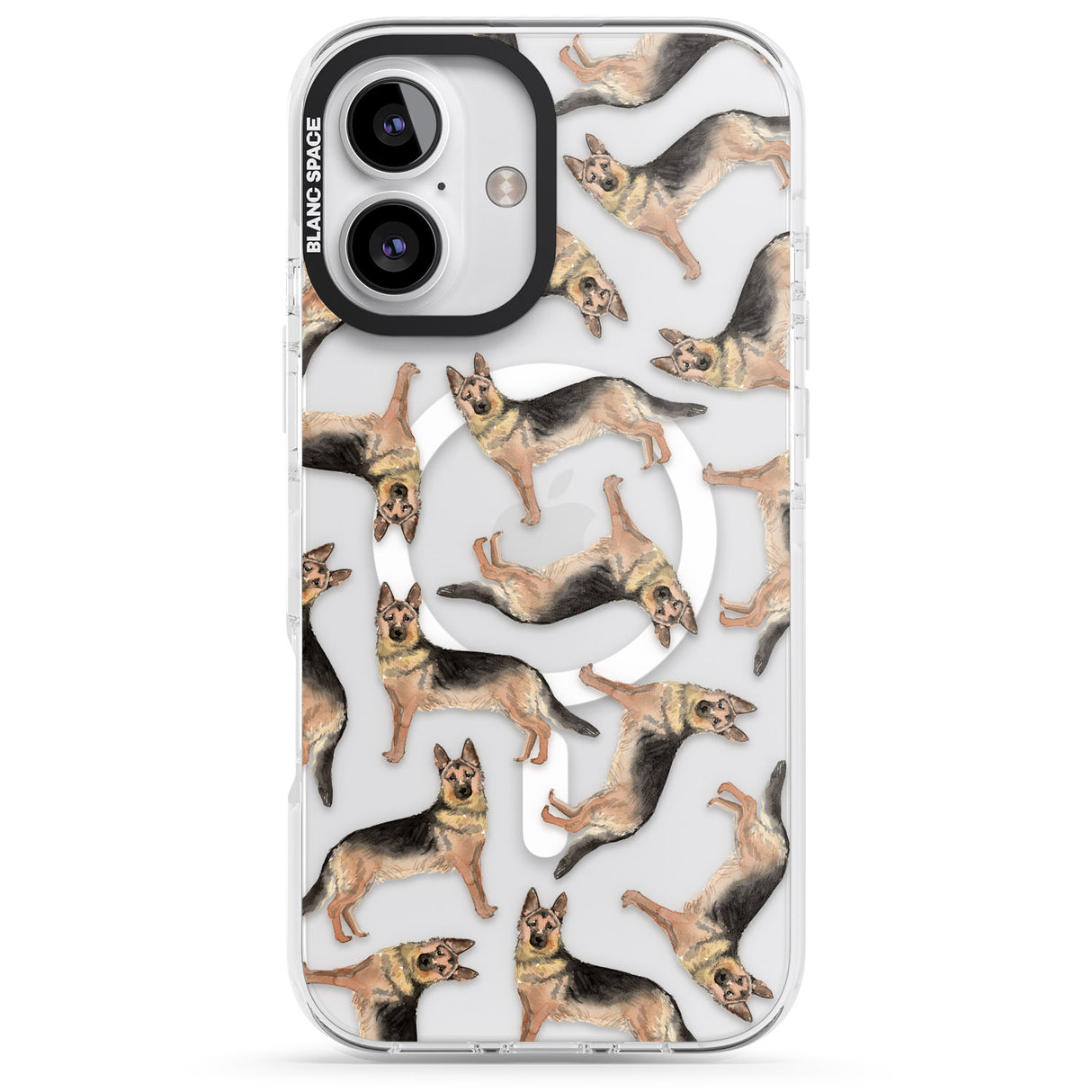 iPhone 16 Pro Max German Shepherd Watercolour Dog Pattern Black Impact Phone Case