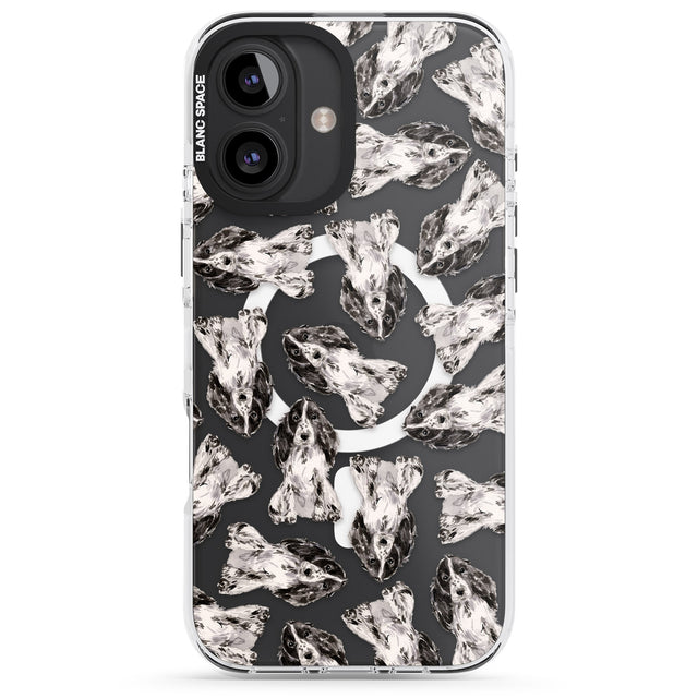 iPhone 16 Pro Max Cocker Spaniel (Black) Watercolour Dog Pattern Black Impact Phone Case