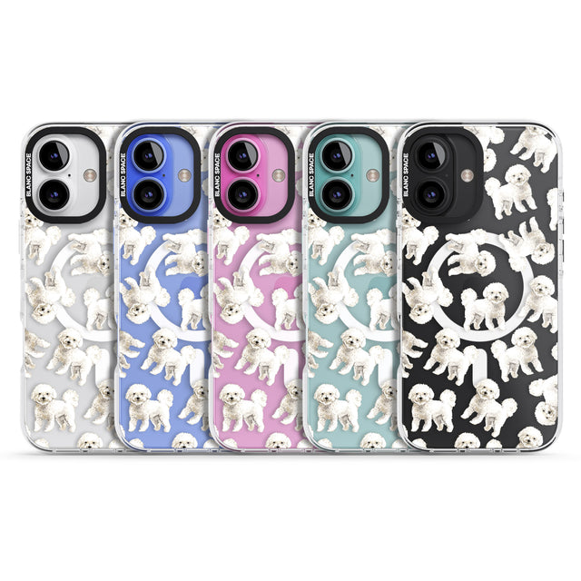 iPhone 16 Pro Max Bichon Frise Watercolour Dog Pattern Black Impact Phone Case