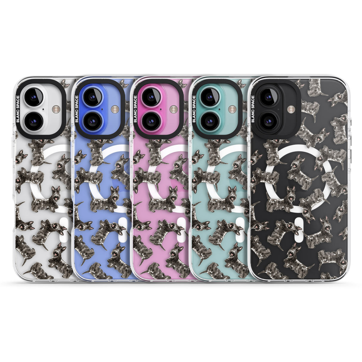 iPhone 16 Pro Max Scottish Terrier Watercolour Dog Pattern Black Impact Phone Case