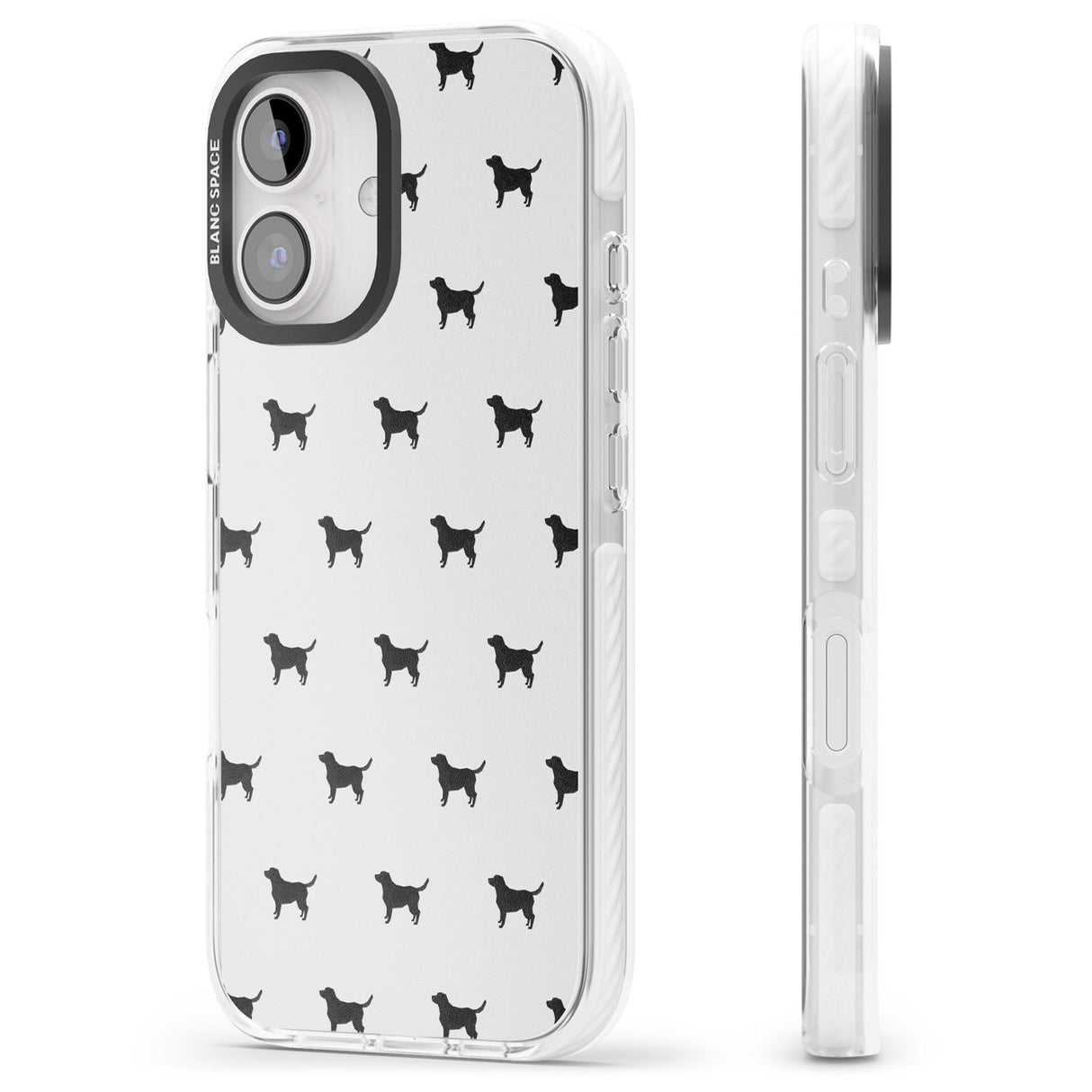 iPhone 16 Pro Max Black Labrador Dog Pattern Black Impact Phone Case