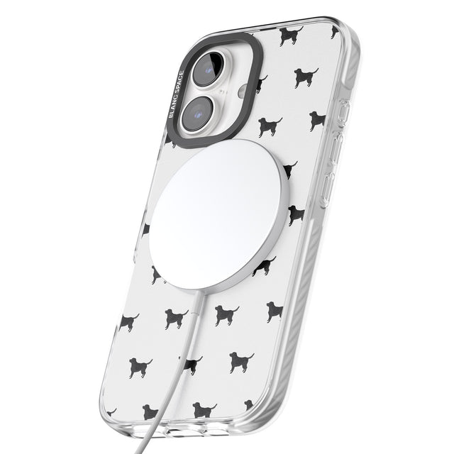 iPhone 16 Pro Max Black Labrador Dog Pattern Black Impact Phone Case