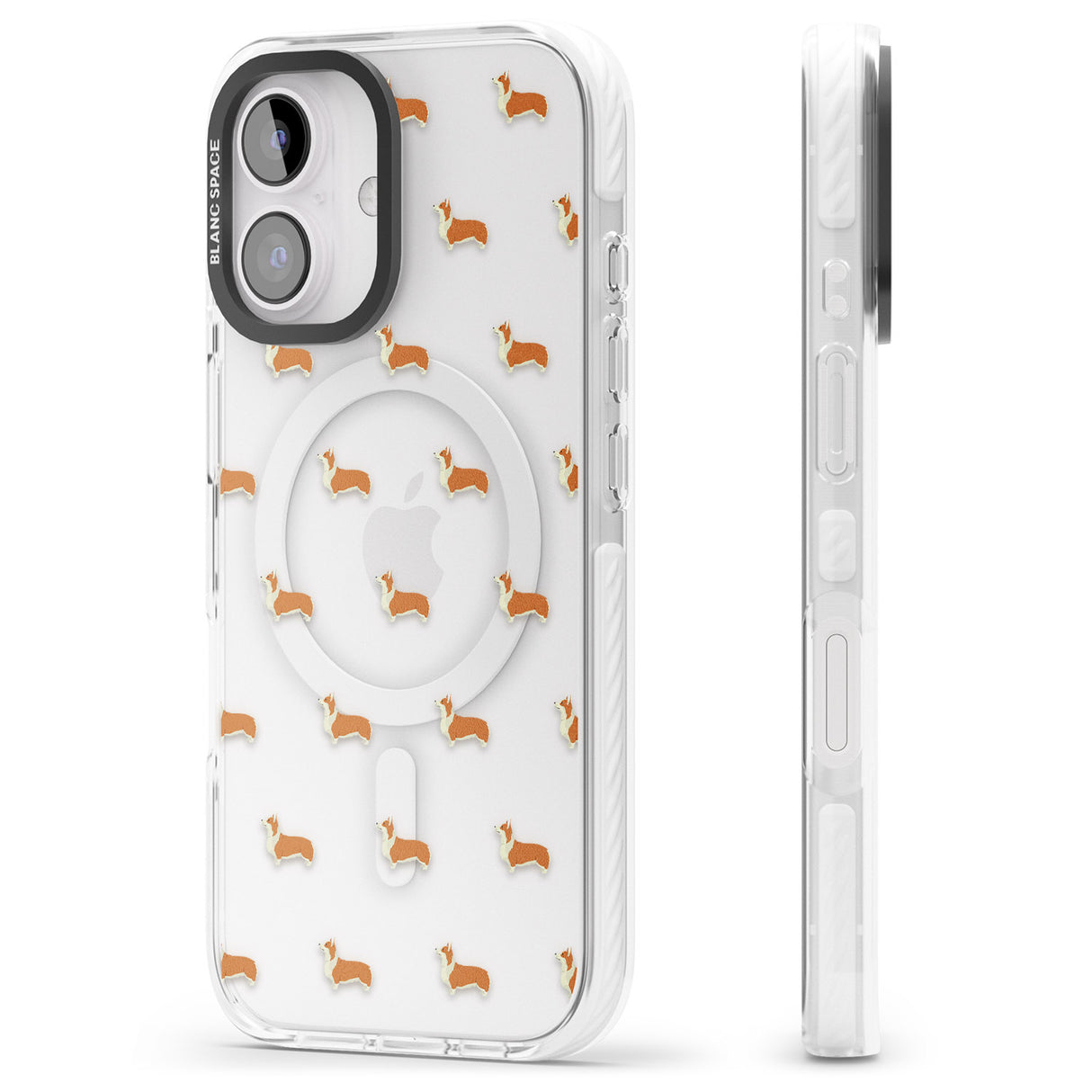 iPhone 16 Pro Max Pembroke Welsh Corgi Dog Pattern Clear Black Impact Phone Case