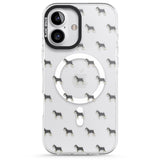 iPhone 16 Pro Max Schnauzer Dog Pattern Clear Black Impact Phone Case