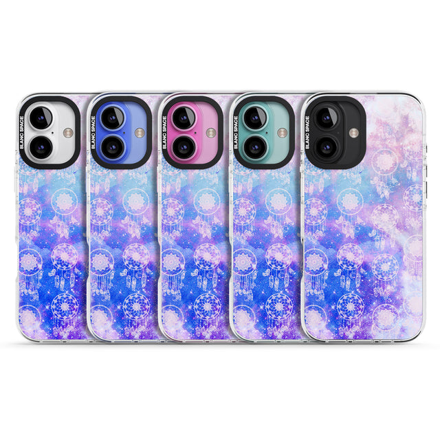 iPhone 16 Pro Max Dreamcatcher Pattern Galaxy Print Tie Dye Black Impact Phone Case