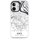 iPhone 16 Pro Max Map of Kiev, Ukraine Black Impact Phone Case