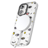 iPhone 16 Pro Max Eyes & Lips Icons Black Impact Phone Case