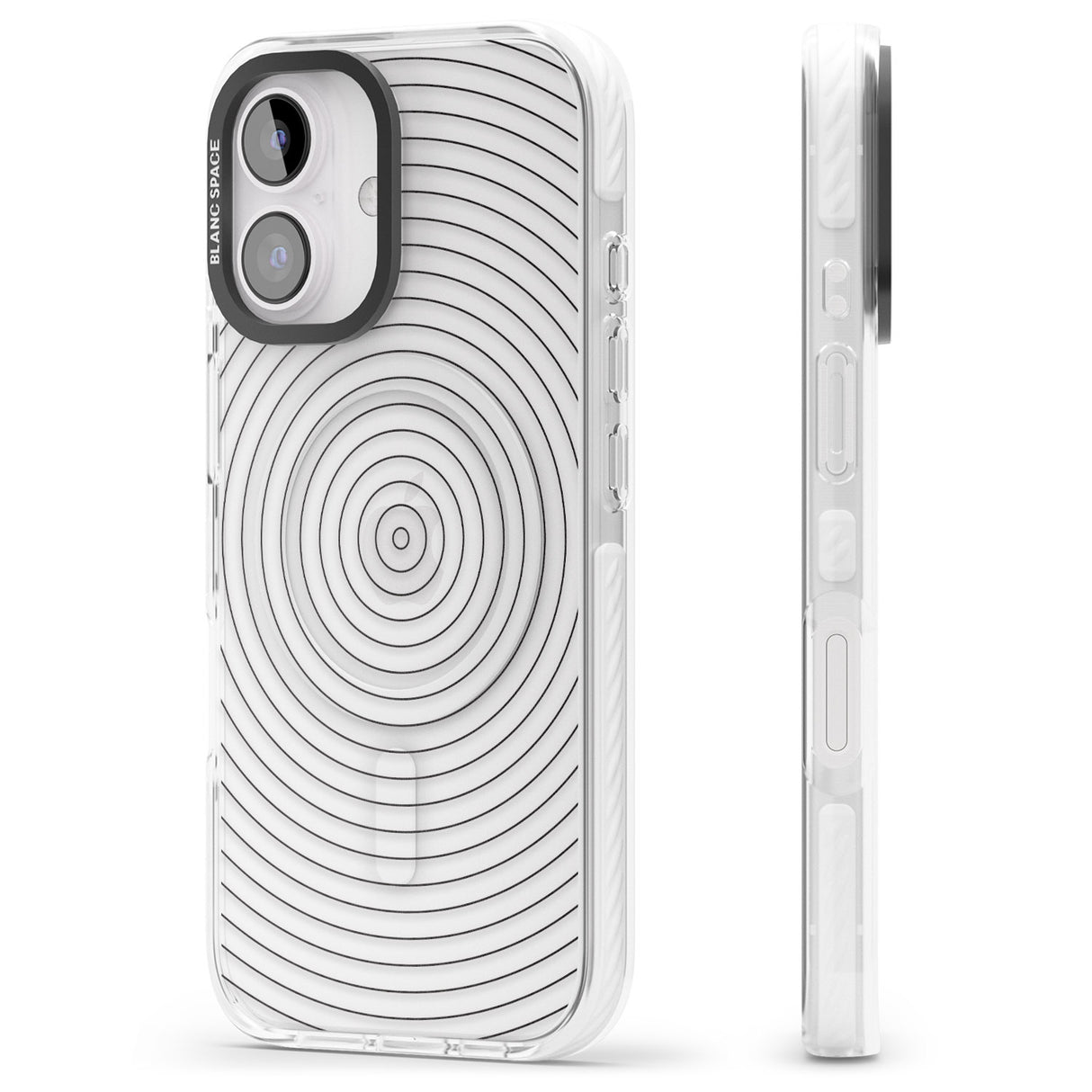 iPhone 16 Pro Max Abstract Lines: Circles Black Impact Phone Case