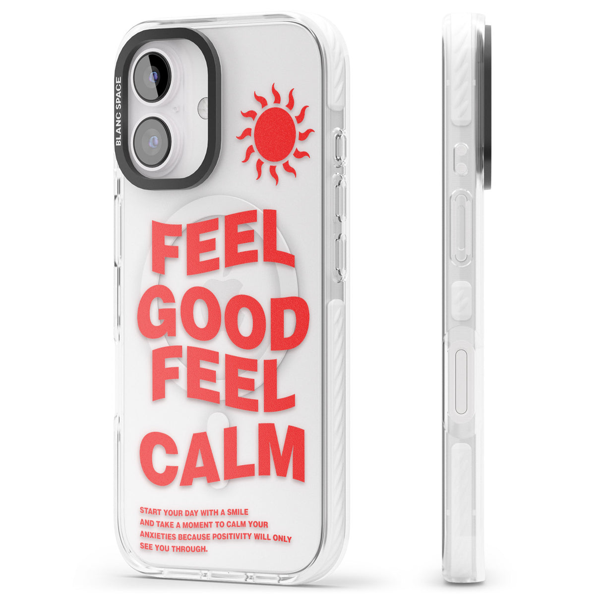 iPhone 16 Pro Max Feel Good Feel Calm (Red) Black Impact Phone Case