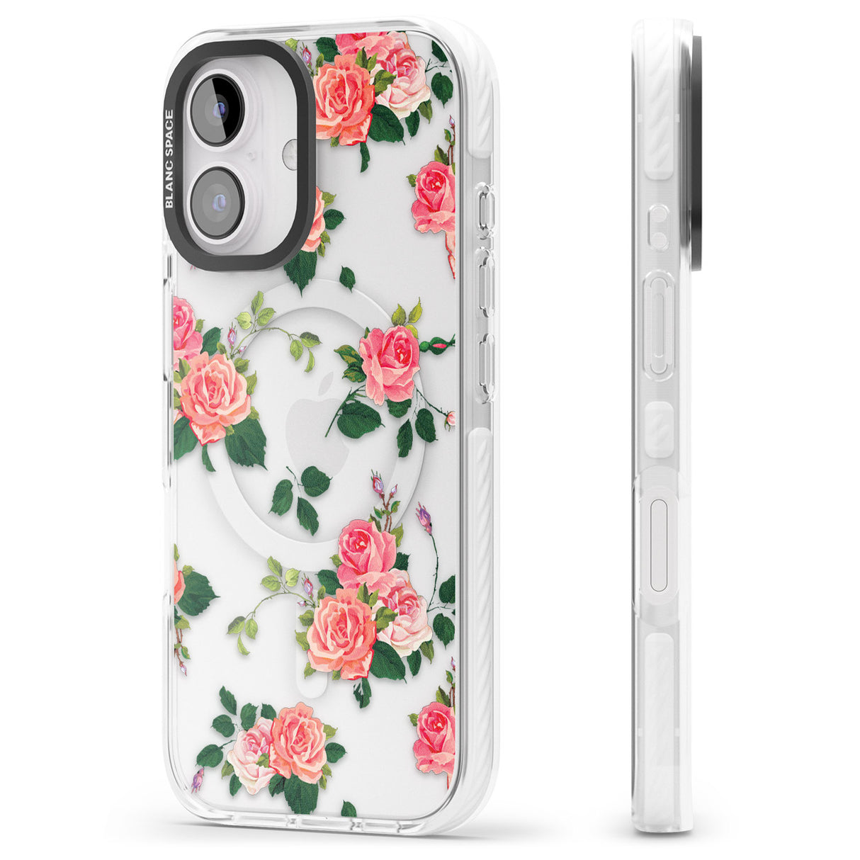 iPhone 16 Pro Max Pink Roses Black Impact Phone Case