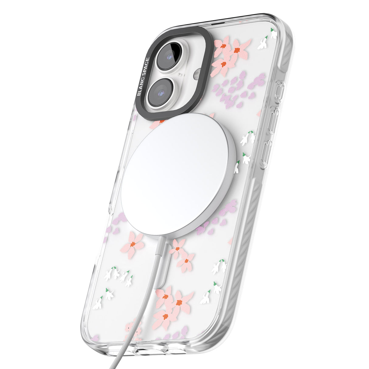 iPhone 16 Pro Max Pink & Purple Flower Mix: Clear Black Impact Phone Case