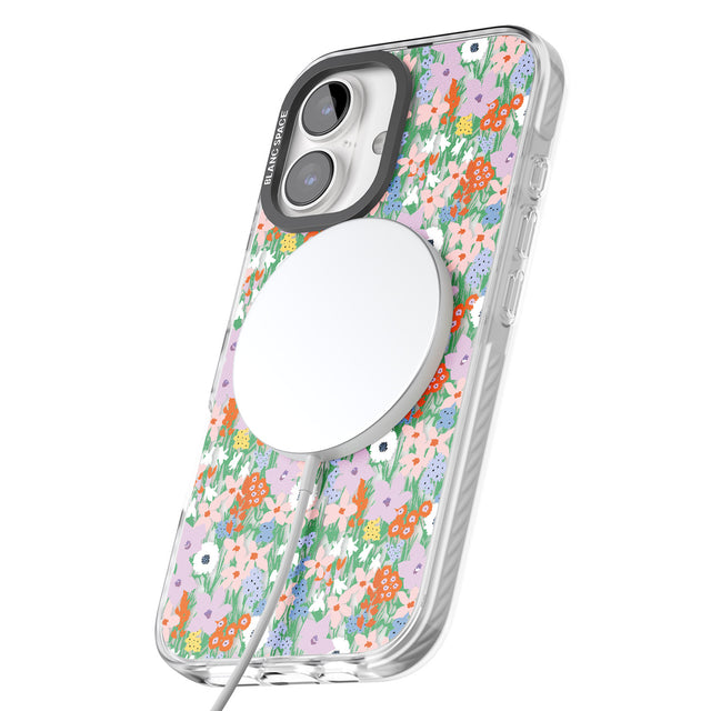 iPhone 16 Pro Max Jazzy Floral Mix: Transparent Black Impact Phone Case