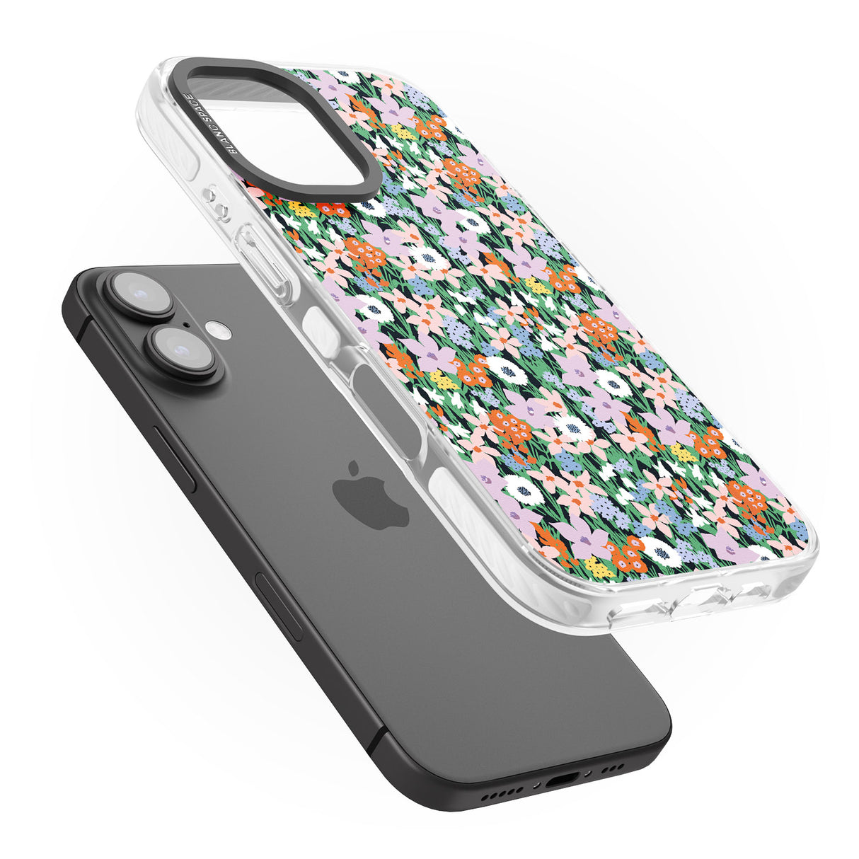 iPhone 16 Pro Max Jazzy Floral Mix: Solid Black Impact Phone Case