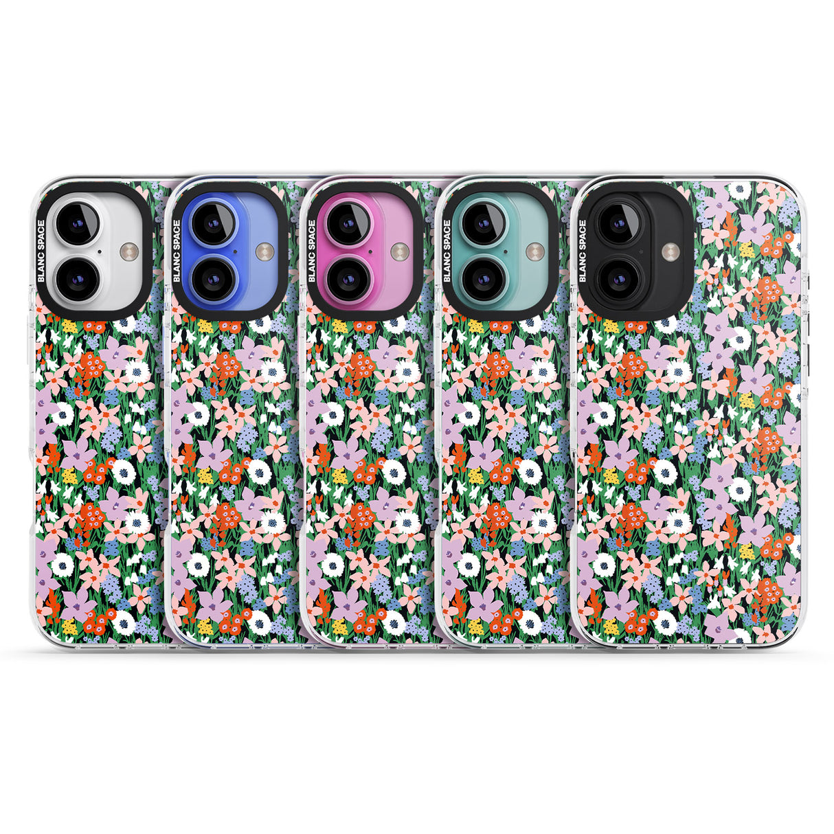 iPhone 16 Pro Max Jazzy Floral Mix: Solid Black Impact Phone Case