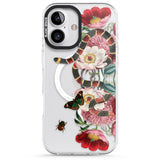 iPhone 16 Pro Max Floral Snake Black Impact Phone Case