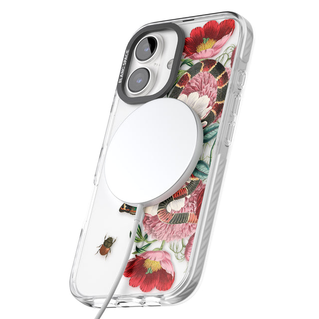 iPhone 16 Pro Max Floral Snake Black Impact Phone Case