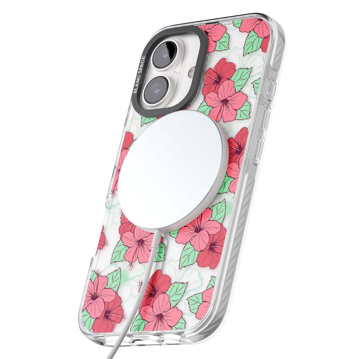 iPhone 16 Pro Max Pink Peony Black Impact Phone Case