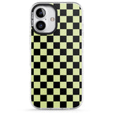 iPhone 16 Pro Max Black & Lime Check Black Impact Phone Case