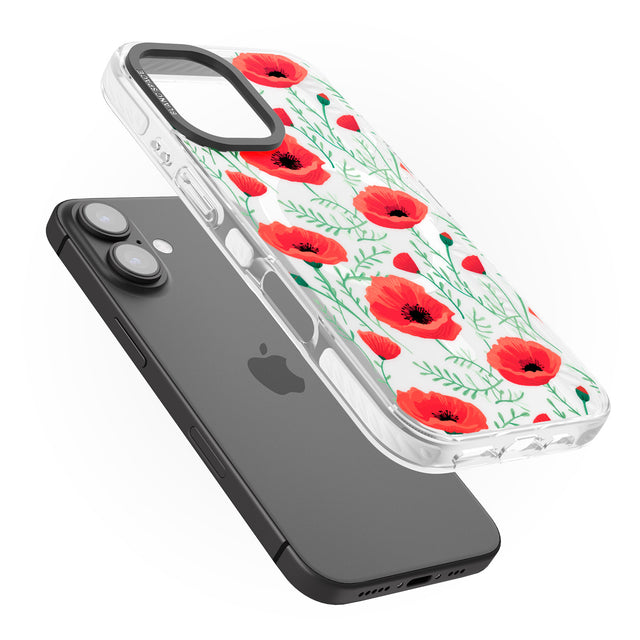 iPhone 16 Pro Max Poppy Garden Black Impact Phone Case