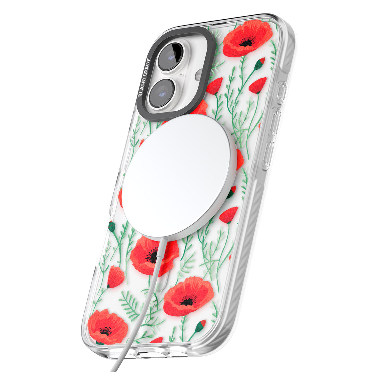 iPhone 16 Pro Max Poppy Garden Black Impact Phone Case