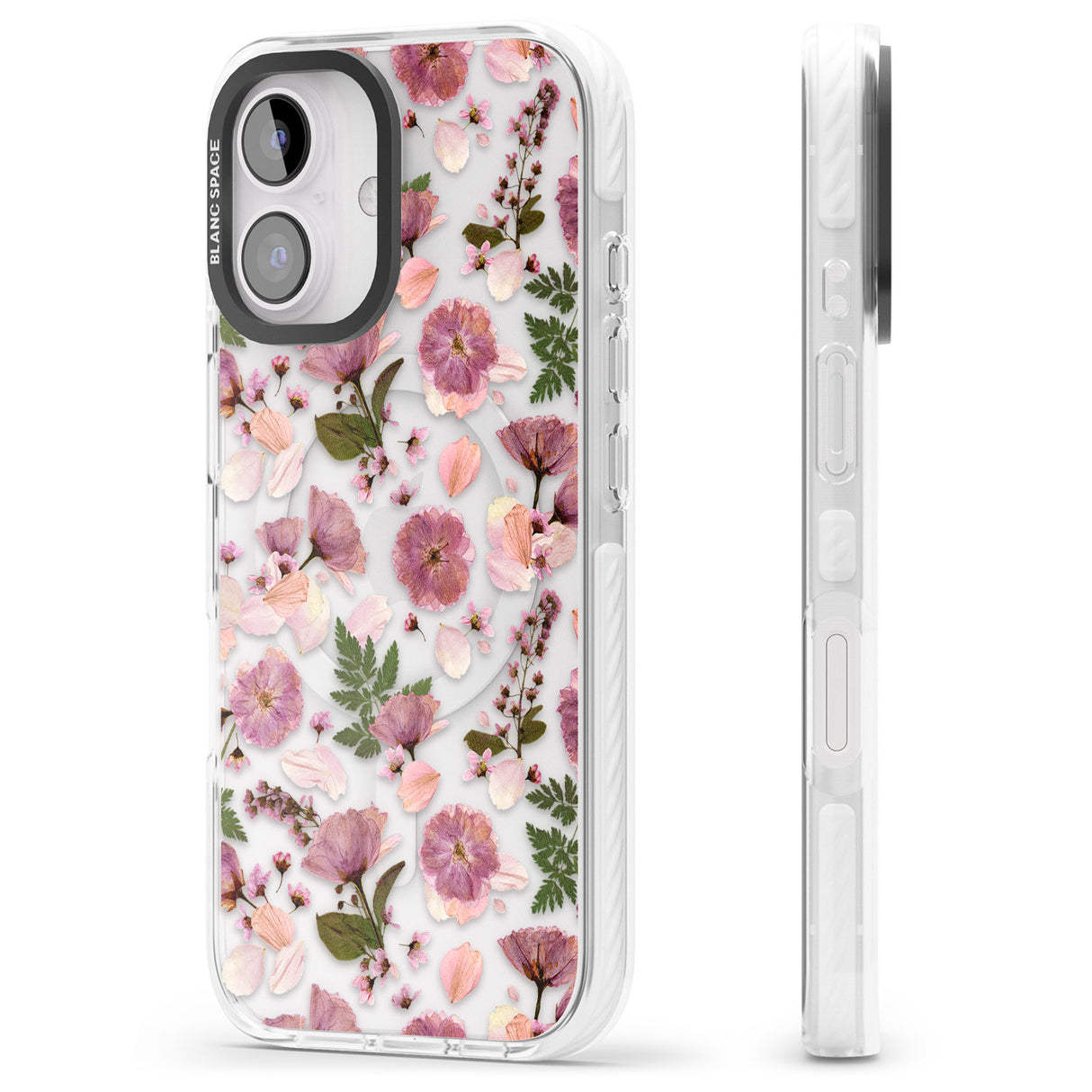 iPhone 16 Pro Max Floral Menagerie Transparent Design Black Impact Phone Case