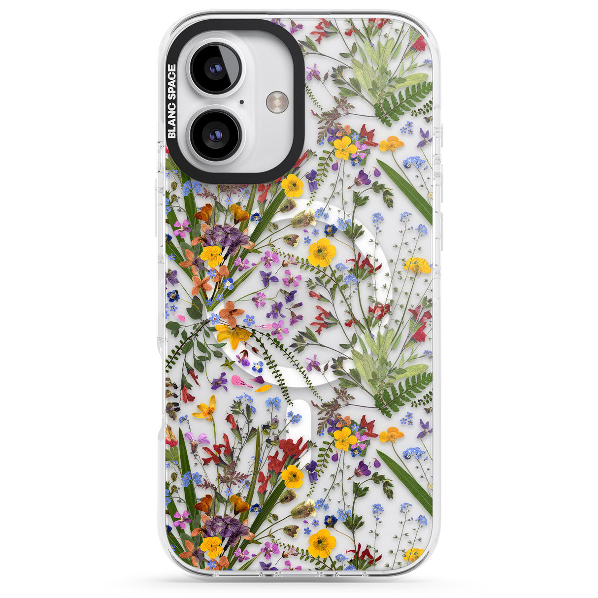 iPhone 16 Pro Max Wildflower & Leaves Black Impact Phone Case