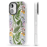 iPhone 16 Pro Max Busy Floral and Fern Design Black Impact Phone Case