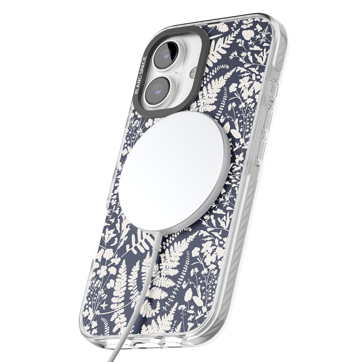 iPhone 16 Pro Max Wildflowers and Ferns on Navy Black Impact Phone Case