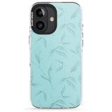 iPhone 16 Pro Max Blue Leaves Vintage Botanical Black Impact Phone Case