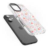 iPhone 16 Pro Max Red Fruits Transparent Floral Black Impact Phone Case