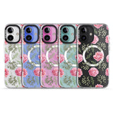 iPhone 16 Pro Max Roses & Eucalyptus Transparent Floral Black Impact Phone Case