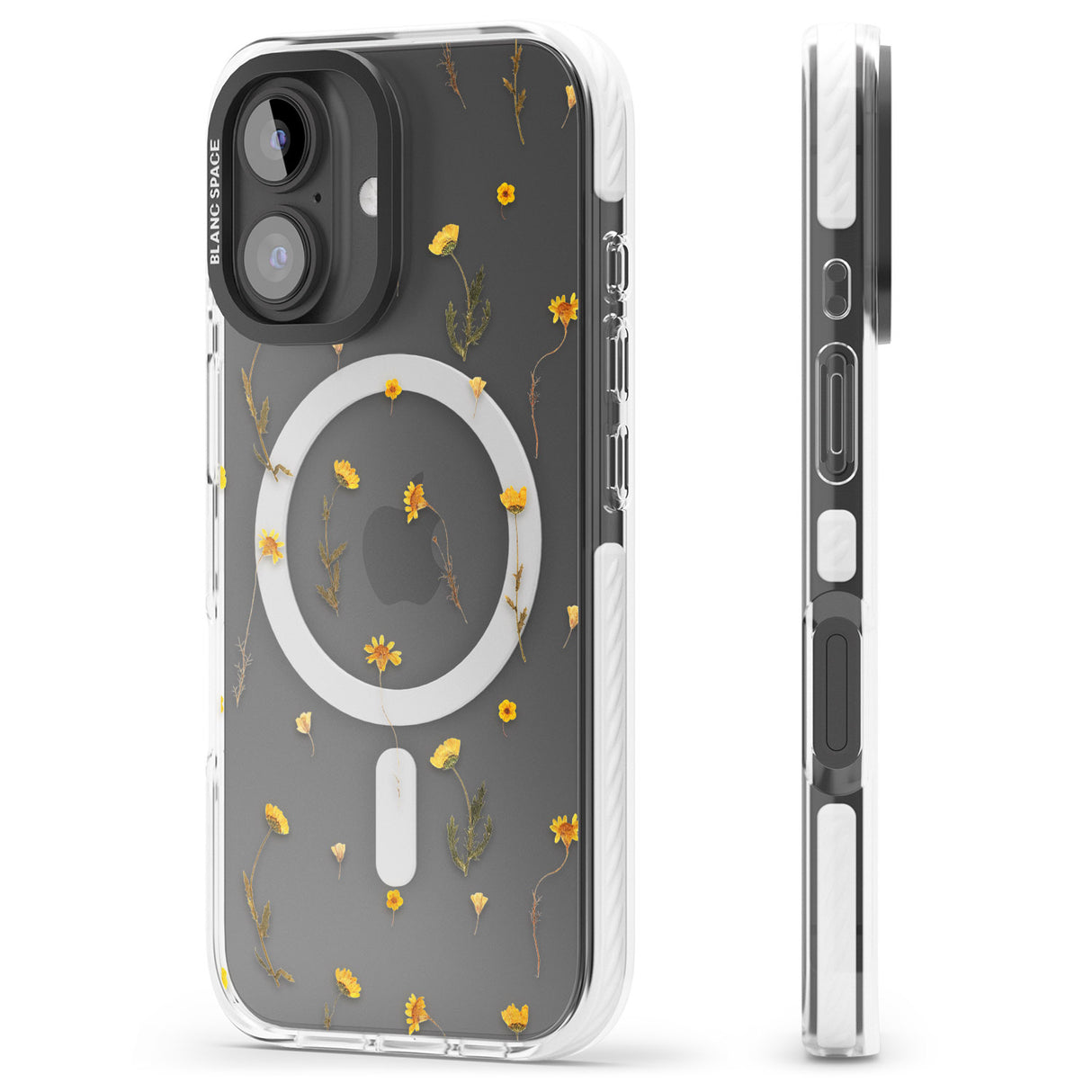 iPhone 16 Pro Max Mixed Yellow Flowers - Dried Flower-Inspired Black Impact Phone Case