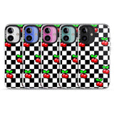 iPhone 16 Pro Max Checkered Cherry Black Impact Phone Case