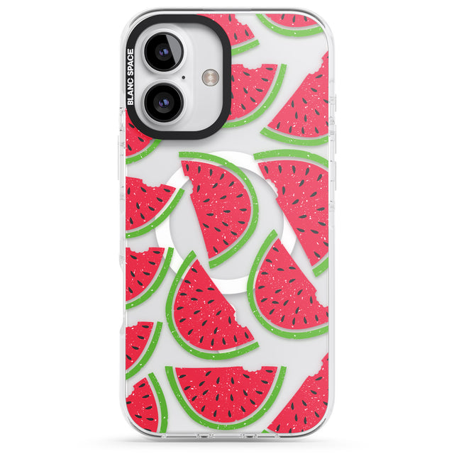 iPhone 16 Pro Max Watermelon Pattern Black Impact Phone Case