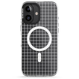 iPhone 16 Pro Max Simplistic Small Grid Designs White (Transparent) Black Impact Phone Case