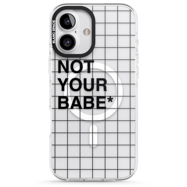 iPhone 16 Pro Max Grid Pattern Not Your Babe Black Impact Phone Case