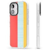 iPhone 16 Pro Max Abstract Grid Red, Blue, Yellow Black Impact Phone Case