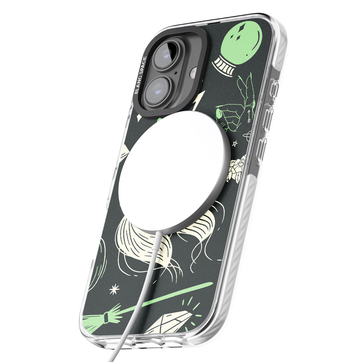 iPhone 16 Pro Max Astrology Witch Pattern Black Impact Phone Case