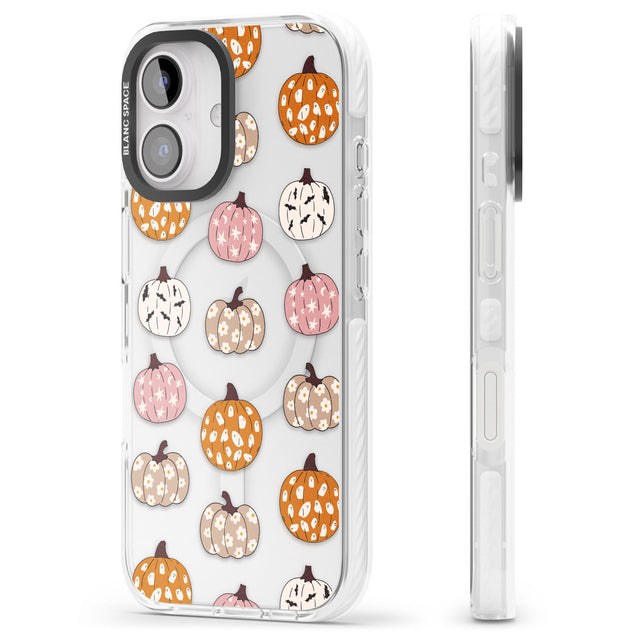 Floral Pumpkins Impact Magsafe Phone Case for iPhone 16, iPhone 16 Plus