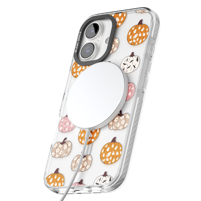 Floral Pumpkins Impact Magsafe Phone Case for iPhone 16, iPhone 16 Plus