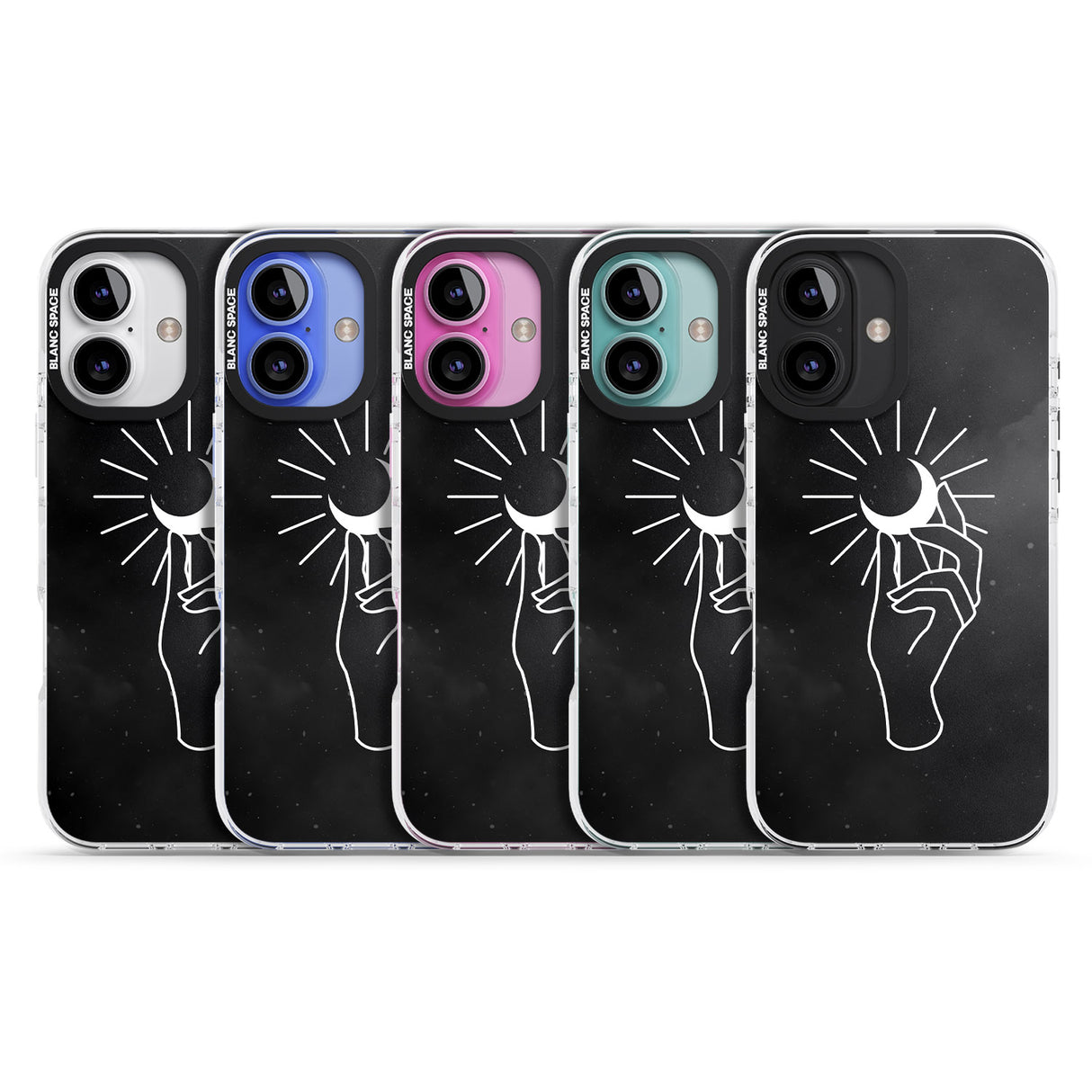 iPhone 16 Pro Max Hand Holding Moon Black Impact Phone Case