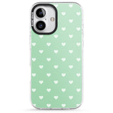 iPhone 16 Pro Max Small Heart Pattern: Green Black Impact Phone Case