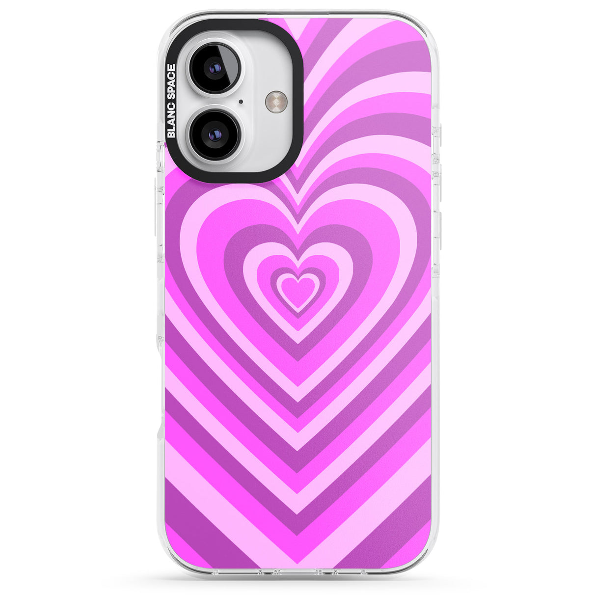 iPhone 16 Pro Max Pink Heart Illusion Black Impact Phone Case