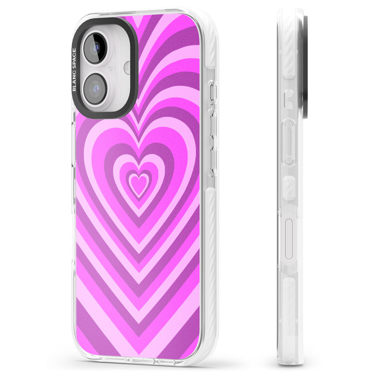 iPhone 16 Pro Max Pink Heart Illusion Black Impact Phone Case