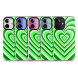 iPhone 16 Pro Max Green Heart Illusion Black Impact Phone Case