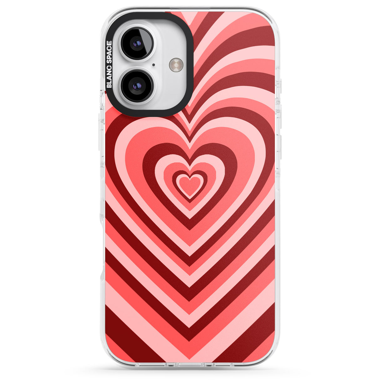 iPhone 16 Pro Max Red Heart Illusion Black Impact Phone Case