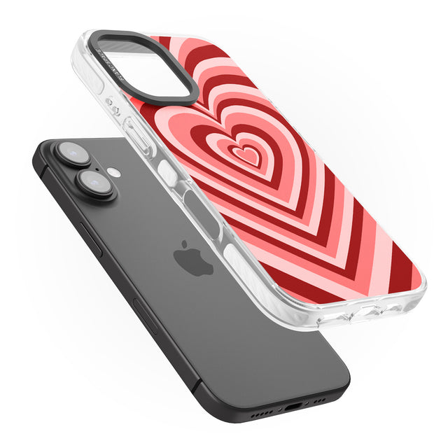 iPhone 16 Pro Max Red Heart Illusion Black Impact Phone Case