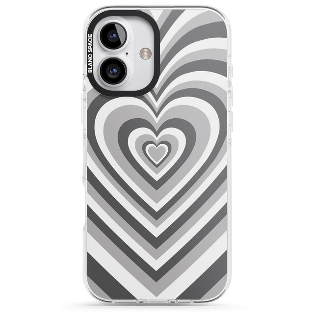 iPhone 16 Pro Max Monochrome Heart Illusion Black Impact Phone Case