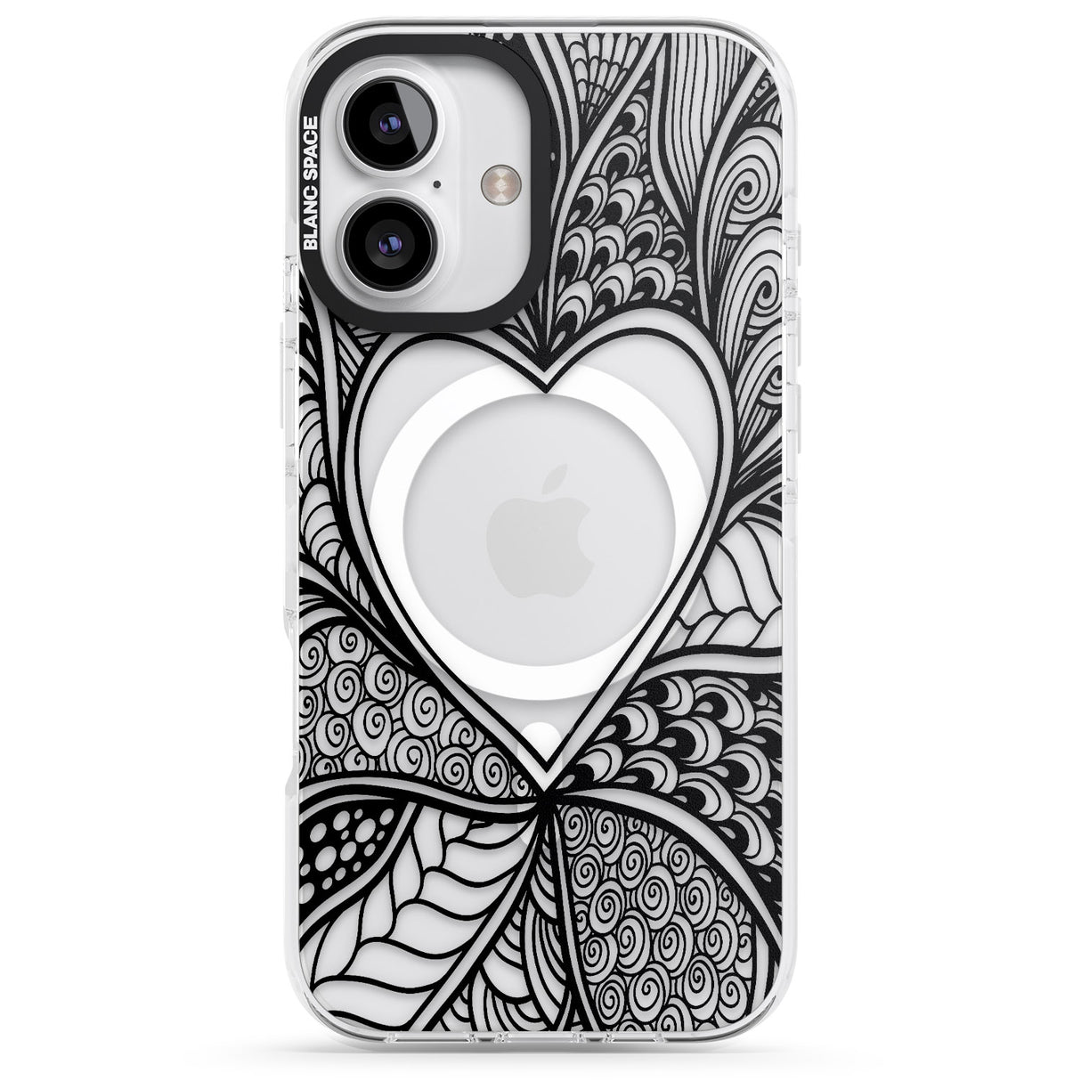 iPhone 16 Pro Max Black Henna Heart Black Impact Phone Case